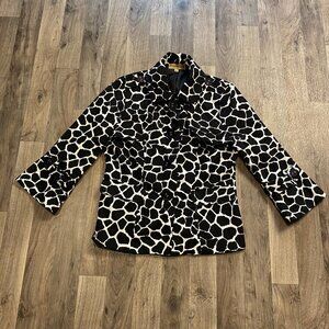 Notations Cow Print Button Up Jacket Size Small